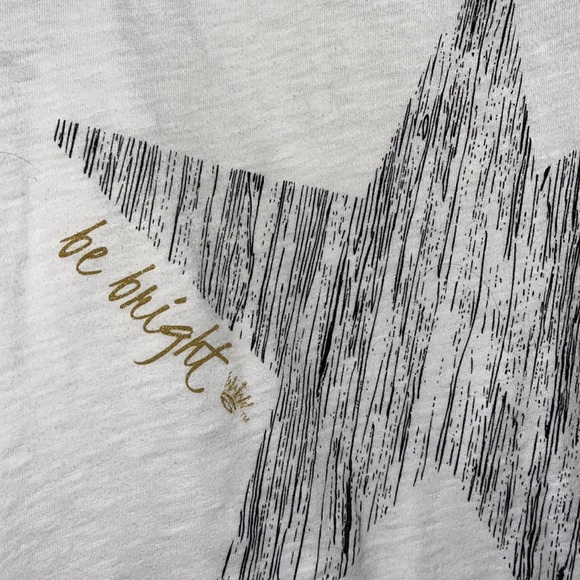 Crowned Free dolman 3/4 sleeve tee, white slub knit - size Large - Picture 2 of 6